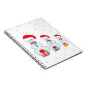 Cute Kerstmis Snowmen Notitieboek (Rechterzijde)