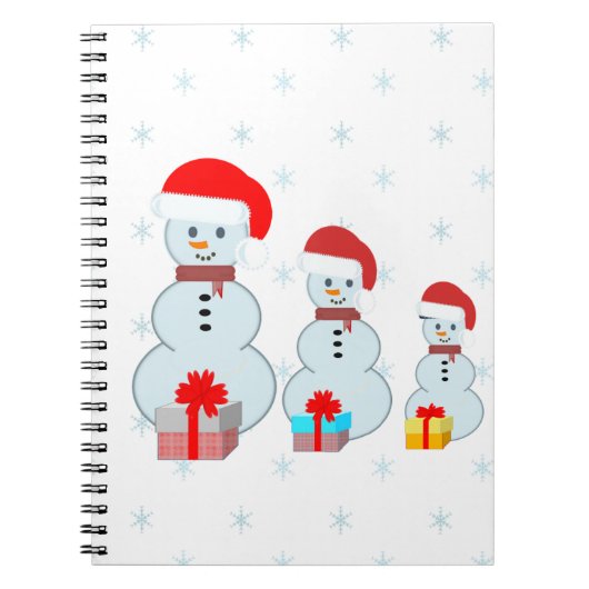 Cute Kerstmis Snowmen Notitieboek (Voorkant)