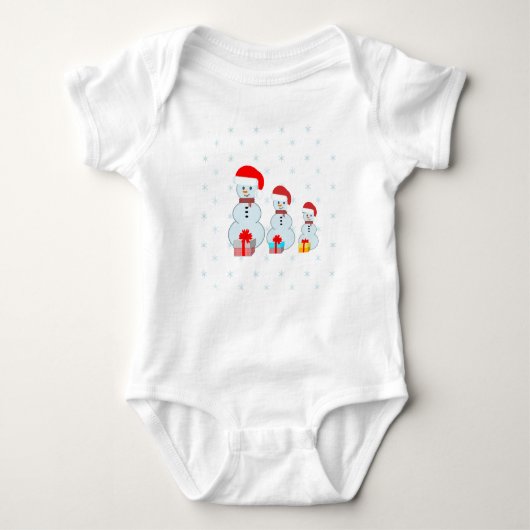 Cute Kerstmis Snowmen Romper (Voorkant)