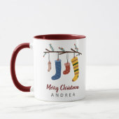 Cute Kerstmis Sokken Holiday Gift Mok (Links)