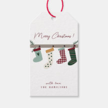 Cute Kerstmis Stockings Gift Labels