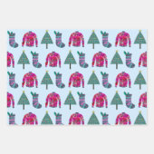 Cute Kerstmis-stoppatroon Inpakpapier Vel (Voorkant 3)