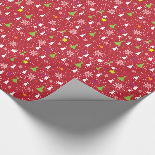 Cute Kerstmis Symbool Pattern Red White & Green Cadeaupapier (Hoek)