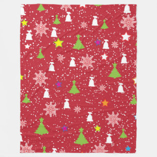 Cute Kerstmis Symbool Pattern Red White & Green Fleece Deken