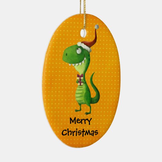 Cute Kerstmis T-rex Keramisch Ornament (Rechts)