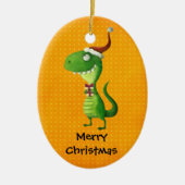 Cute Kerstmis T-rex Keramisch Ornament (Voorkant)