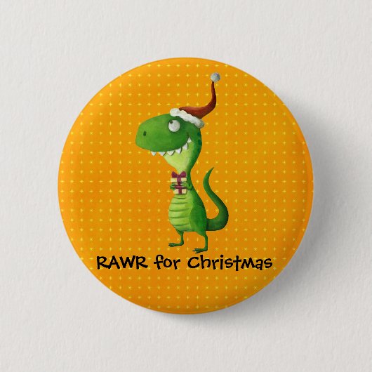 Cute Kerstmis T-rex Ronde Button 5,7 Cm (Voorkant)