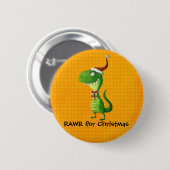 Cute Kerstmis T-rex Ronde Button 5,7 Cm (Voorkant /achterkant)
