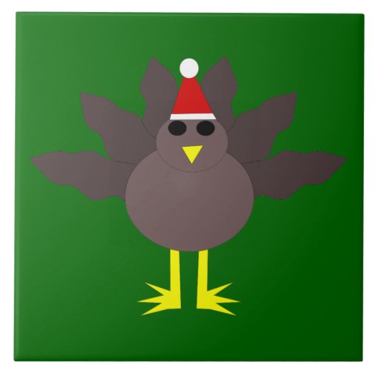Cute Kerstmis Tegel Turkije Tegeltje (Voorkant)