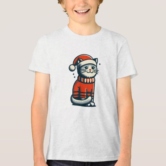 Cute Kerstmis Tri-Blend Shirt (Voorkant)