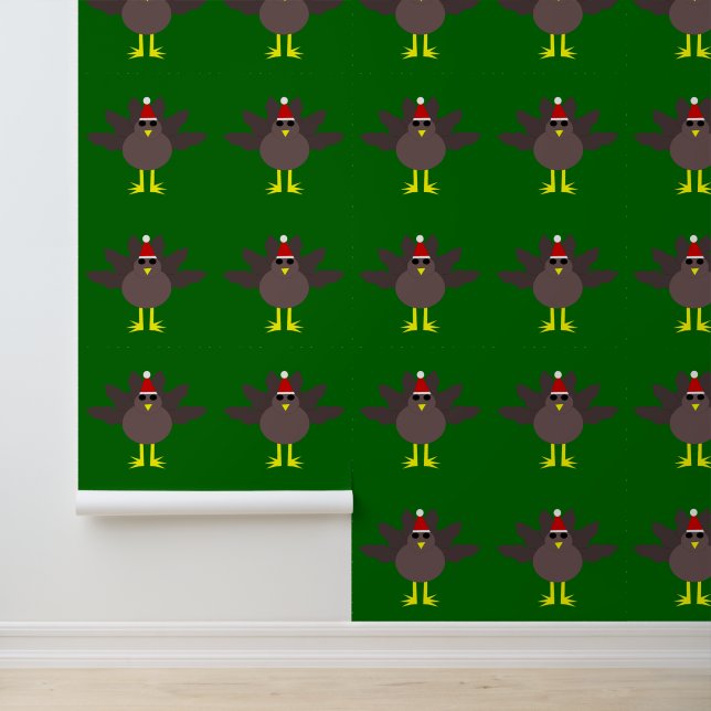 Cute Kerstmis Turkije gepatterd Behang (Applicatie)