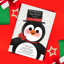 Cute Kerstmis Tuxedo Penguin Baby shower