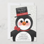 Cute Kerstmis Tuxedo Penguin Baby shower Kaart (Voorkant)