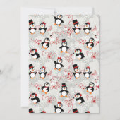 Cute Kerstmis Tuxedo Penguin Baby shower Kaart (Achterkant)