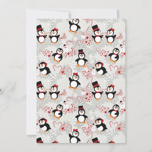 Cute Kerstmis Tuxedo Penguin Baby shower Kaart (Achterkant)