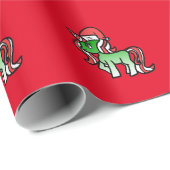 Cute Kerstmis Unicorn Wrapping Paper 2 Cadeaupapier (Rol Hoek)