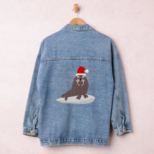 Cute Kerstmis Walrus Denim Jacket (Hangar)