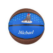 Cute Kerstmis Walrus en Snowflakes Basketbal (Voorkant)