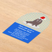 Cute Kerstmis Walrus en Snowflakes Custom Acryl Uitnodigingen (Laagn)