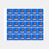 Cute Kerstmis Walrus en Snowflakes Custom Labels (Vel)