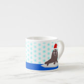 Cute Kerstmis Walrus en Snowflakes Espresso Kop (Voorkant rechts)