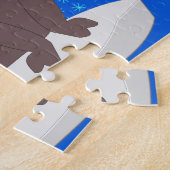 Cute Kerstmis Walrus en Snowflakes Legpuzzel (Zijkant)