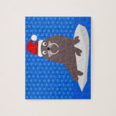 Cute Kerstmis Walrus en Snowflakes Legpuzzel (Verticaal)