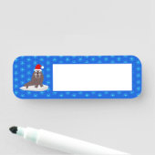 Cute Kerstmis Walrus en Snowflakes Naamplaatje (In situ)