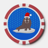 Cute Kerstmis Walrus en Snowflakes Poker Chips (Voorkant)