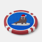 Cute Kerstmis Walrus en Snowflakes Poker Chips (Enkel)