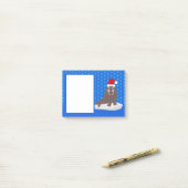 Cute Kerstmis Walrus en Snowflakes Post-it® Notes (Op bureau)
