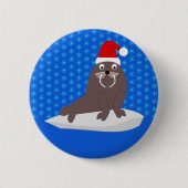 Cute Kerstmis Walrus en Snowflakes Ronde Button 5,7 Cm (Voorkant)