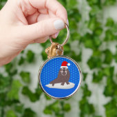 Cute Kerstmis Walrus en Snowflakes Sleutelhanger (Hand)