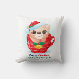 Cute Kerstmis Waterverf Baby Nursery Kussen