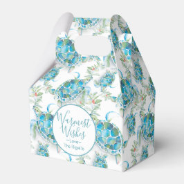 Cute Kerstmis Waterverf Zee Turtle Bedankdoosjes