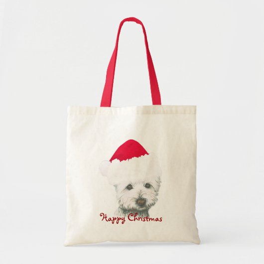 Cute Kerstmis Westie Dog Tote Bag (Voorkant)
