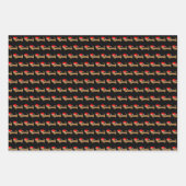 Cute Kerstmis Wiener Dog Cartoon Red Green Black Inpakpapier Vel (Voorkant)