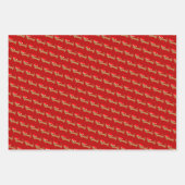 Cute Kerstmis Wiener Dog Cartoon Red Green Black Inpakpapier Vel (Voorkant 3)