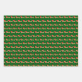 Cute Kerstmis Wiener Dog Cartoon Red Green Inpakpapier Vel (Voorkant 2)
