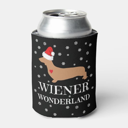 Cute Kerstmis Wiener Wonderland Dachshund Holiday Blikjeskoeler (Blikje Voorkant)