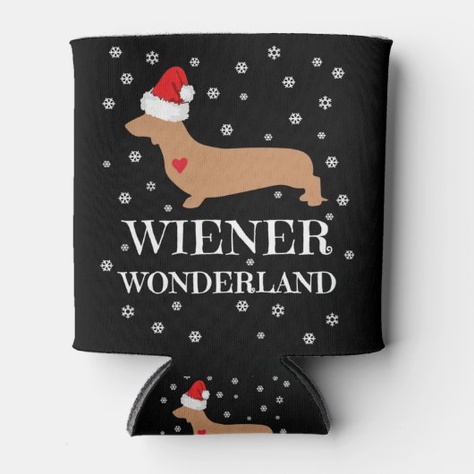 Cute Kerstmis Wiener Wonderland Dachshund Holiday Blikjeskoeler (Voorkant)