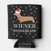 Cute Kerstmis Wiener Wonderland Dachshund Holiday Blikjeskoeler (Achterkant)