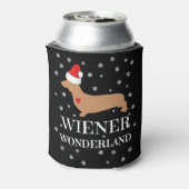 Cute Kerstmis Wiener Wonderland Dachshund Holiday Blikjeskoeler (Blikje Achterkant)