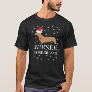 Cute Kerstmis Wiener Wonderland Dachshund Holiday T-shirt