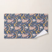 Cute Kerstmis Yoga Koe Whimsical Pattern Blue Bad Handdoek (Handdoek)