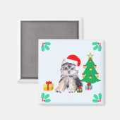 Cute Kerstmis Yorkshire Puppy Dog Magneet (Voorkant / Achterkant)