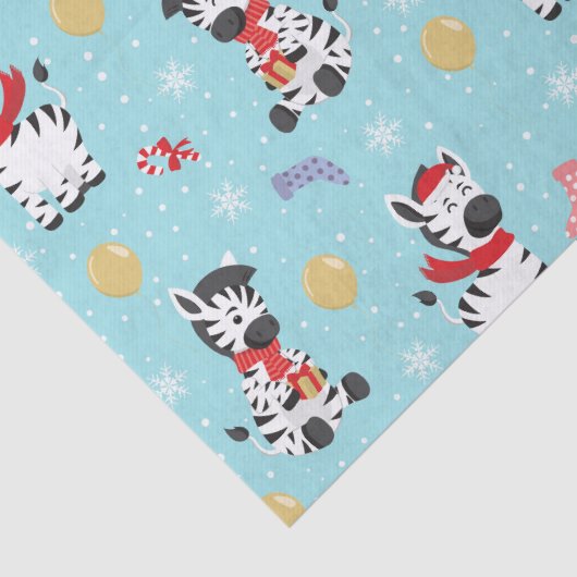 Cute Kerstmis Zebra Chic Modern Tissuepapier (Detail)