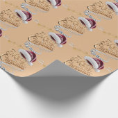 Cute Kerstmuts Cadeaupapier (Hoek)