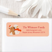 Cute Kerstmuts Capybara Retouradres Etiket (Insitu)