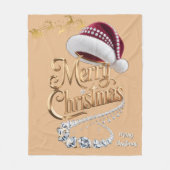 Cute Kerstmuts Fleece Deken (Voorkant)